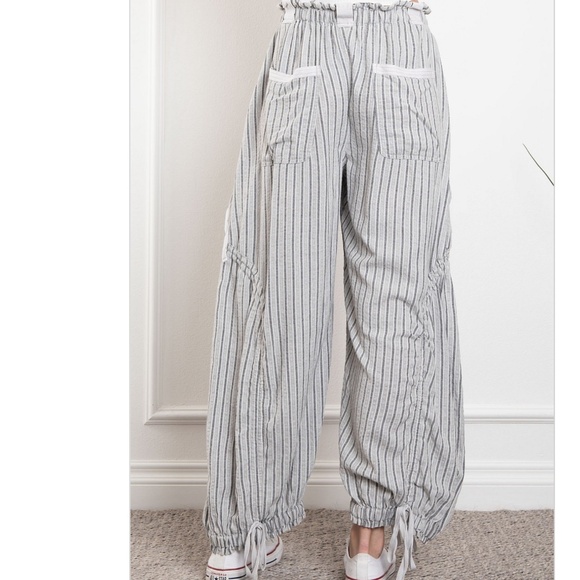 #116 Striped Gray Track Pants for Women - Picture 4 of 6